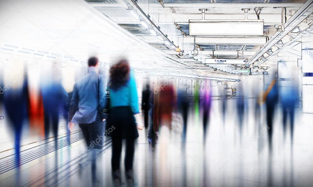 Silhouettes of Business People Walking