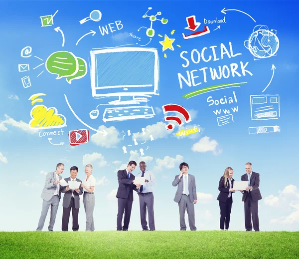 Sociaal netwerk en sociale Media Concept — Stockfoto