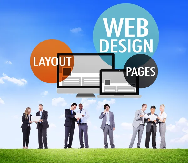 Business People con concetto di Web Design — Foto Stock