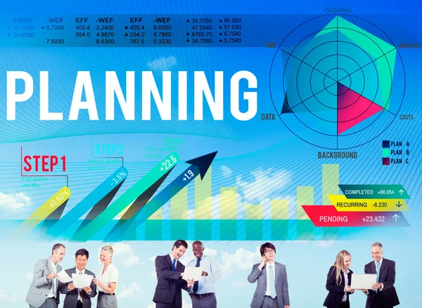 Концепция стратегии анализа данных бизнес-планирования — стоковое фото