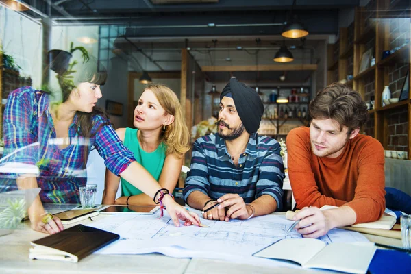 Group of diverse people working together — Stock Photo, Image