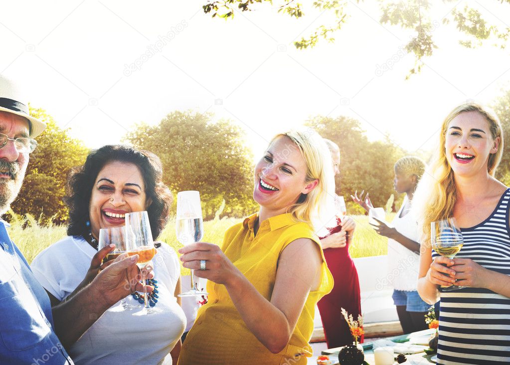 group people on picnic