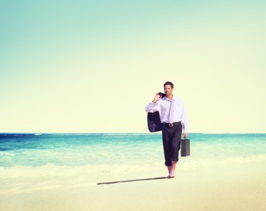 Businessman Travel Vacations Concept clipart
