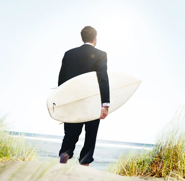 Business man Surfer Concetto di attività — Foto Stock