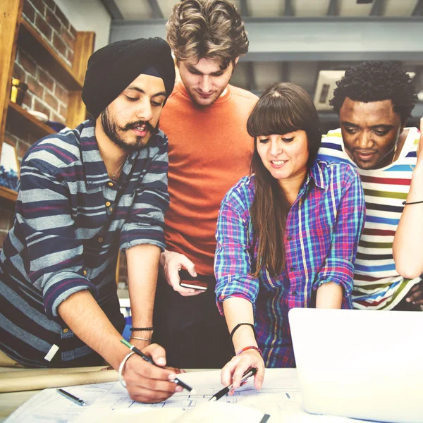 Group of diverse people working together — Stock Photo, Image