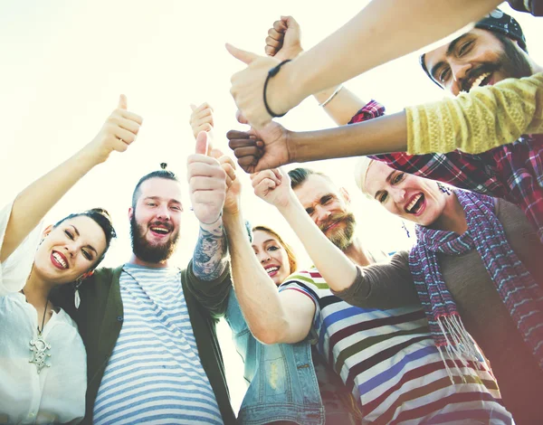 Friends with Thumbs up Togetherness Fun Concept — Stock Photo, Image