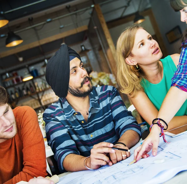 Group of diverse people working together — Stock Photo, Image