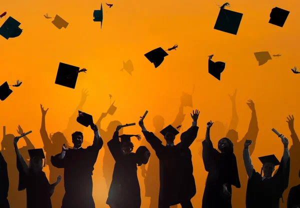 Celebração dos Estudantes Graduação, Conceito de Educação — Fotografia de Stock