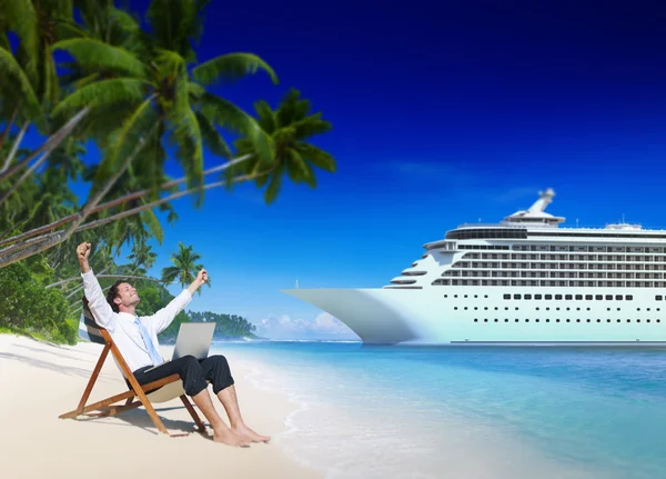 Businessman Vacation Beach Concept — Stock Photo, Image