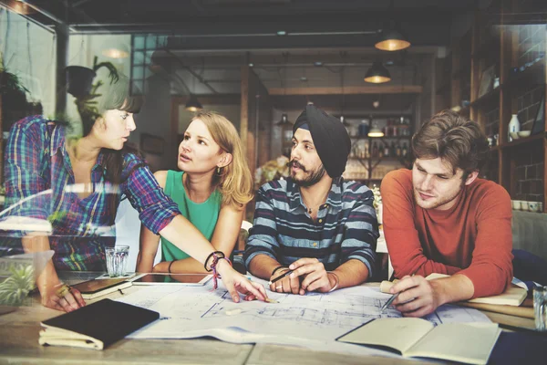 Group of diverse people working together — Stock Photo, Image