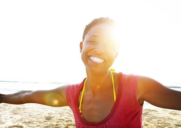 African Woman at Beach Concept