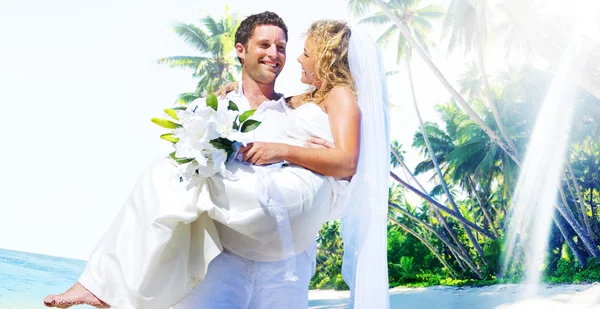 Konsep Pernikahan Pasangan Pantai — Stok Foto