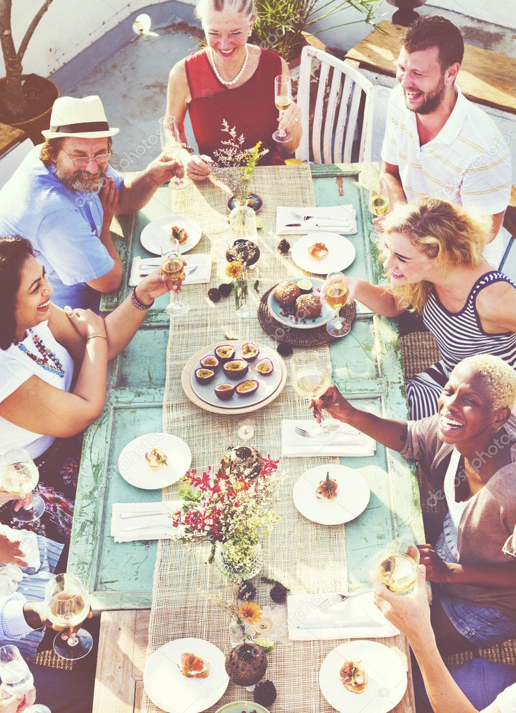 People Having Luncheon Outdoors