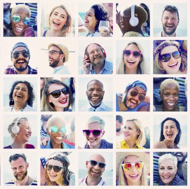 çeşitli mutlu gençler