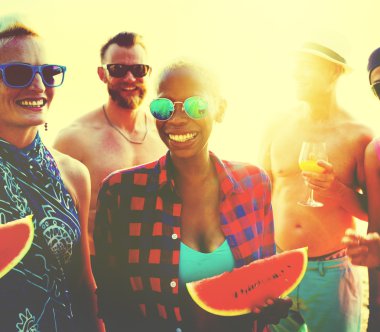 İnsanlar kavramı dans Beach partide