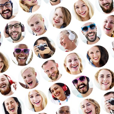 çok ırklı neşeli insan portresi