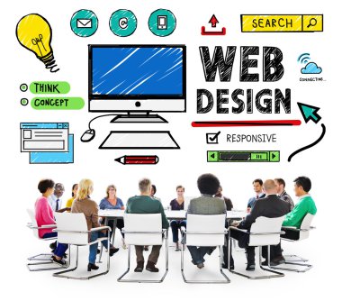 İş adamları ve Web tasarım grubu