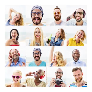 çeşitli mutlu gençler