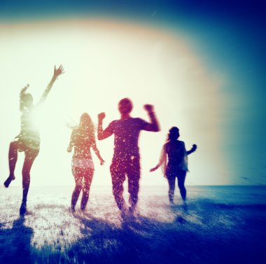 Eğlenceli çalışan kavramı olan yaz arkadaş