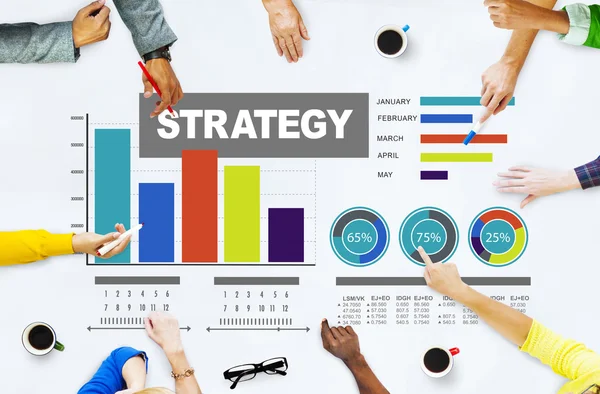 Strategia, Informazioni sui dati, Concetto di marketing — Foto Stock