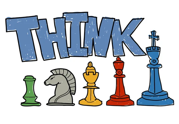 Think and chess concept — Stock Photo, Image