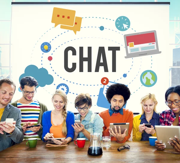 Chat Chatting Online Messaging Concept — Stock Photo, Image