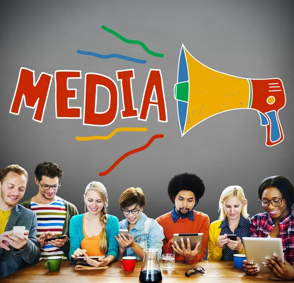 Divertissement des médias et concept des médias sociaux — Photo