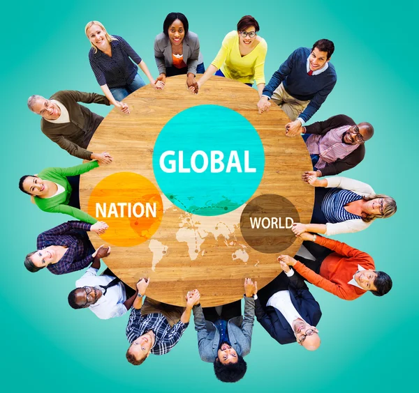 People and text Global, Unity Concept — Stock Photo, Image