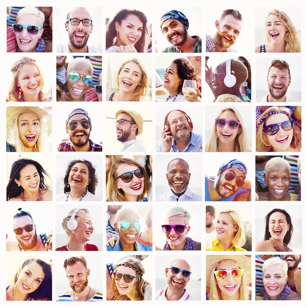 Zróżnicowane młodych szczęśliwych ludzi — Zdjęcie stockowe
