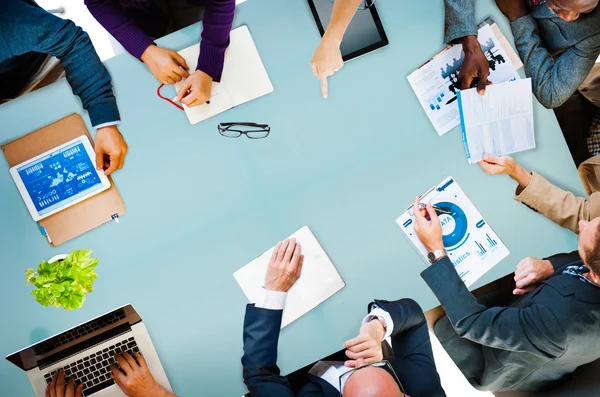 Equipo de Negocios en Reunión, Concepto de Estrategia — Foto de Stock