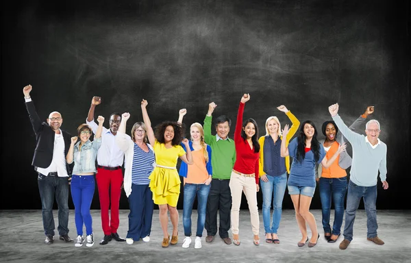 Diversiteit mensen feest succes — Stockfoto