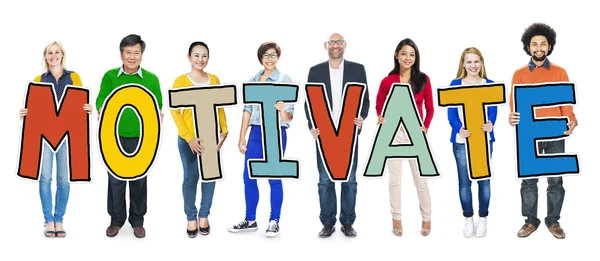 Group of People Holding Motivate — Stock Photo, Image