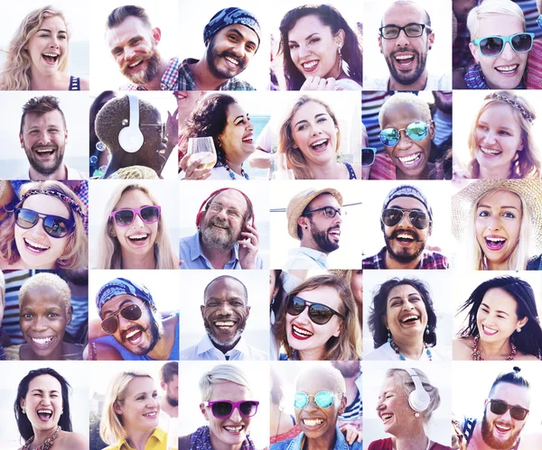 Jonge divers gelukkige mensen — Stockfoto
