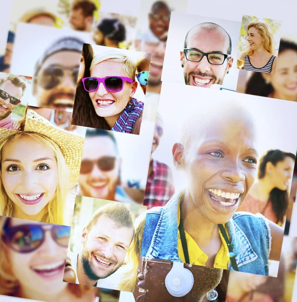 Jonge divers gelukkige mensen — Stockfoto