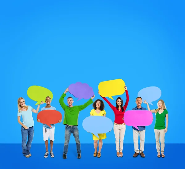 People with speech bubbles. Communication Concept — Stock Photo, Image
