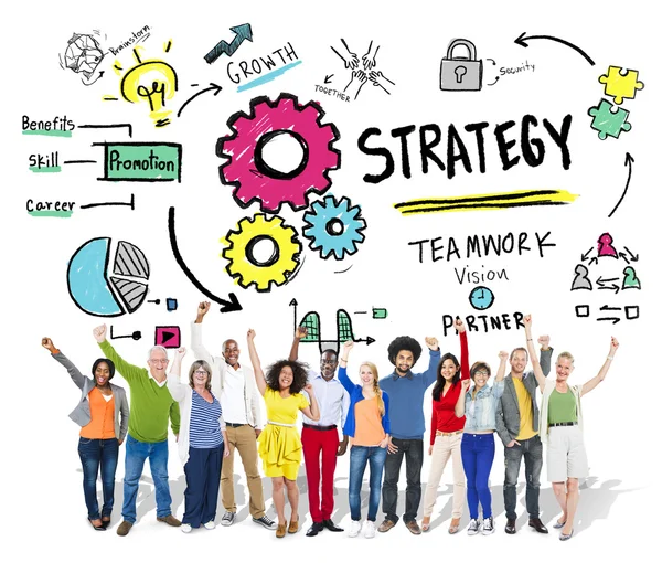 Strategie Teamwork visie Concept — Stockfoto