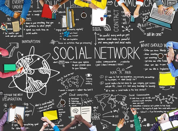 Sociala nätverk och Media teknik koncept — Stockfoto