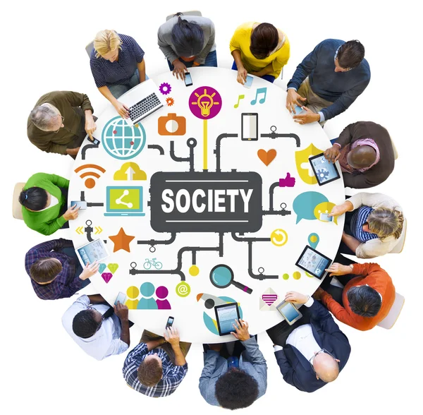 Diversità persone e Social Media Concept — Foto Stock