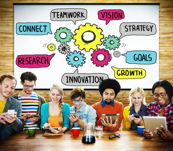 Teamwerk verbinding strategie visie concept — Stockfoto