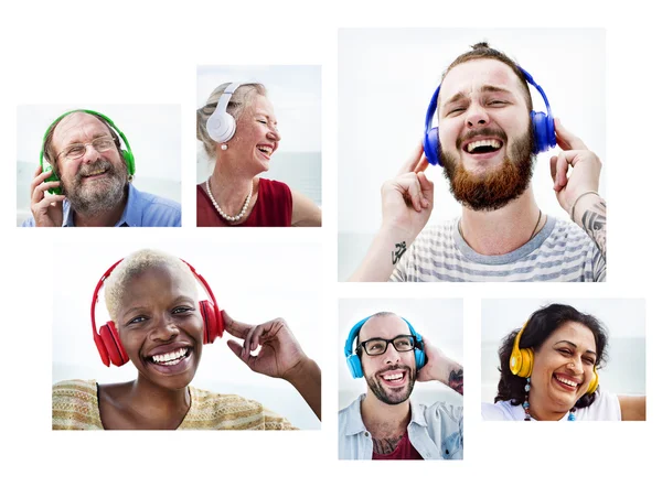Collage de caras felices concepto —  Fotos de Stock