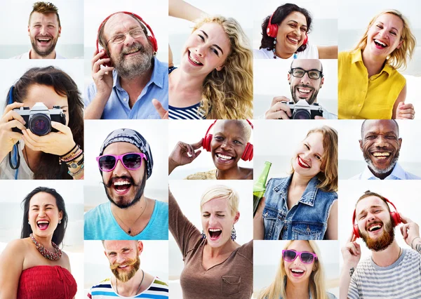 Diverse junge glückliche Menschen — Stockfoto