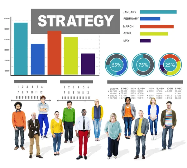 Strategia, Informazioni sui dati, Concetto di marketing — Foto Stock