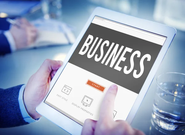 Schermo tablet con Business — Foto Stock