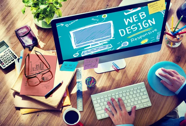 Concepto de Diseño Web y Desarrollo Web — Foto de Stock