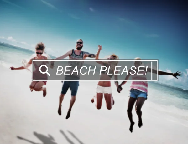 Пляж Будь ласка, текст, концепція відпустки — стокове фото