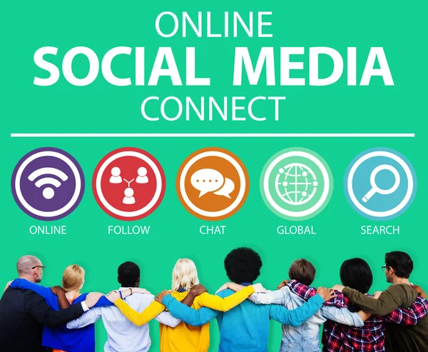 Online Social Media Connect — Fotografie, imagine de stoc