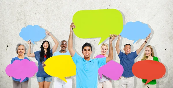 People Holding Speech Bubbles — Stock Photo, Image