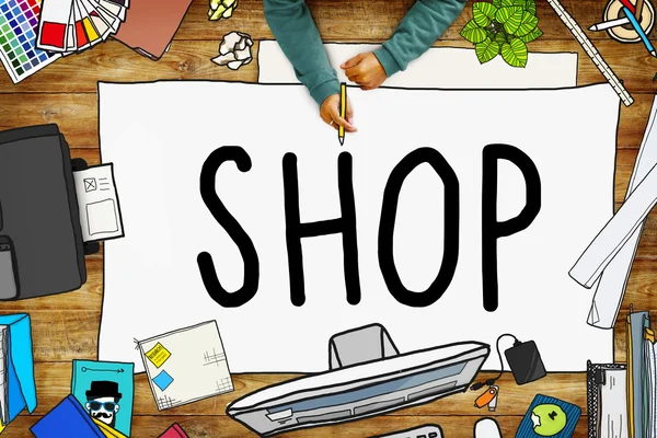 Vásárlás a kiskereskedelmi vásárlás koncepció — Stock Fotó