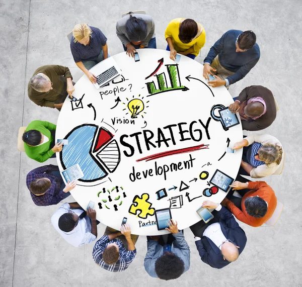 Conceito de Negócios de Desenvolvimento de Estratégia — Fotografia de Stock