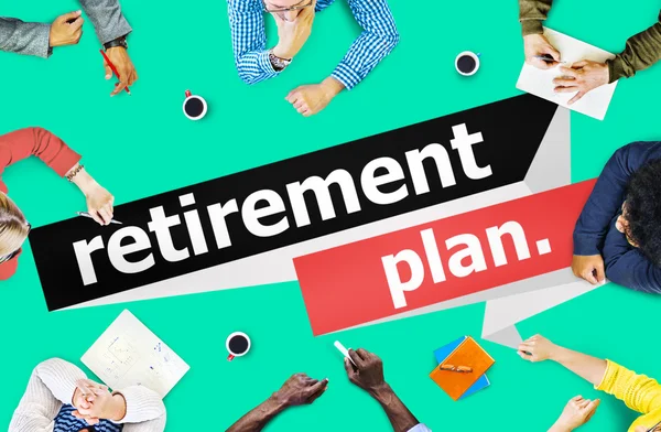Skupina podnikatelů a penzijním plánem — Stock fotografie